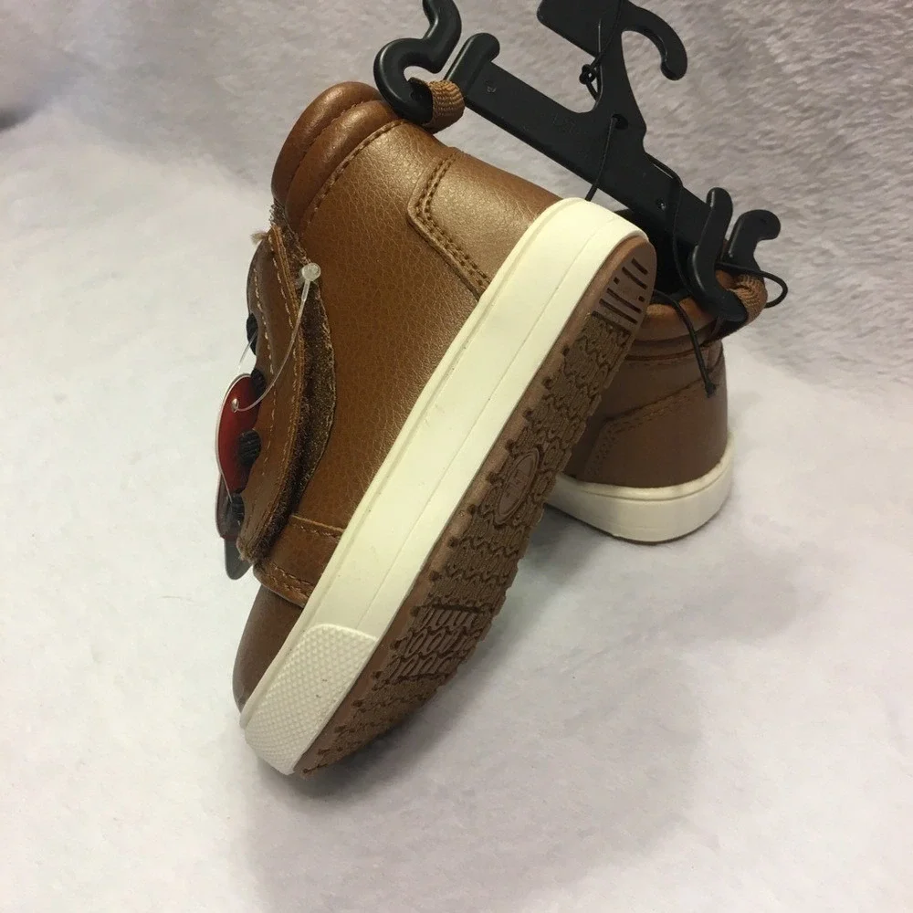 High Top Sneakers Infant Size‎ 3 Brown New Faux Leather Casual Shoes